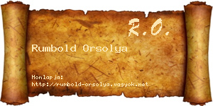 Rumbold Orsolya névjegykártya