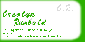 orsolya rumbold business card